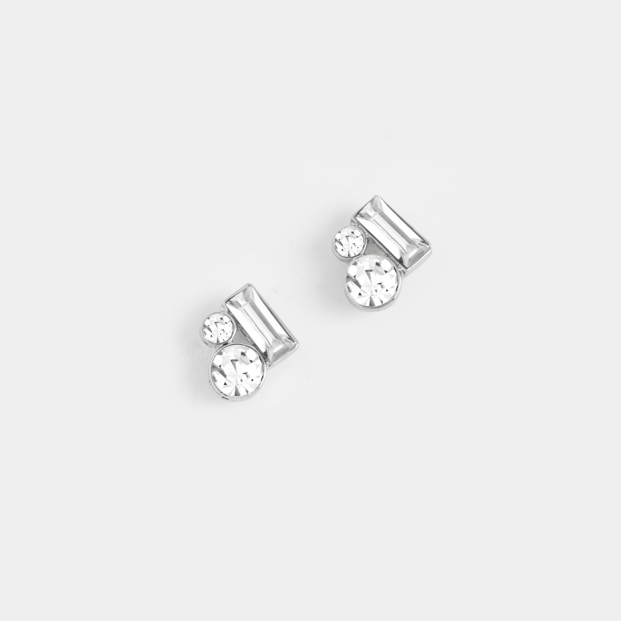 Bejeweled Cluster Stud Earring - Silver