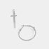 Hoop Cross Earrings - Silver