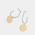 Bent Line Coin Dangle Earrings