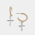Cross Dangle Hoop Earrings