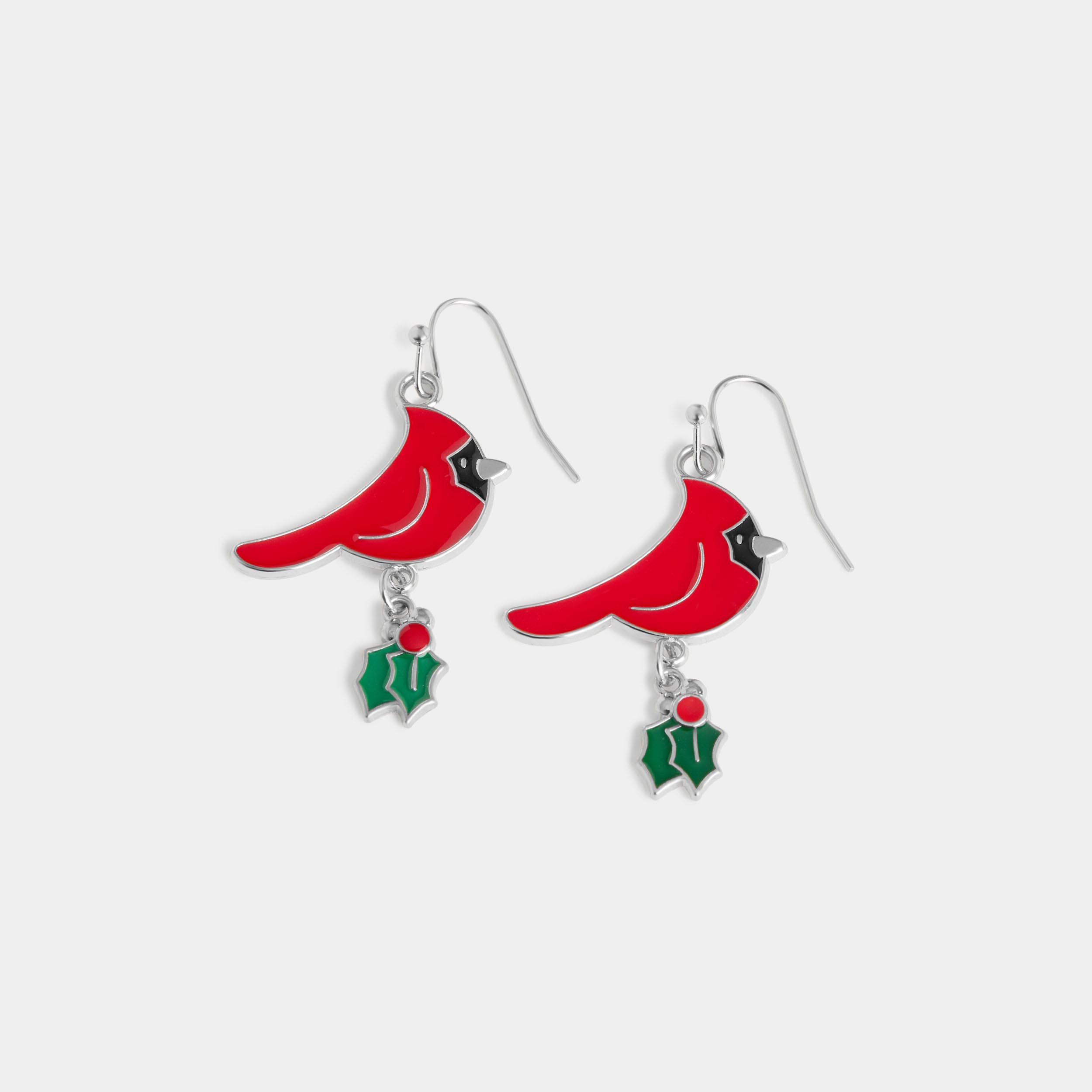 Holly Cardinal Dangle Earrings