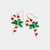 Velvet Bow Candy Canes Earrings