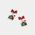 Bow Gingerbread House Dangle Earrings