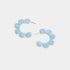 Floral Hoop Earrings - Blue