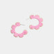 Whispers Floral Hoop Earrings - Pink