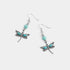 Turquoise Dream Dragonfly Earrings - Silver