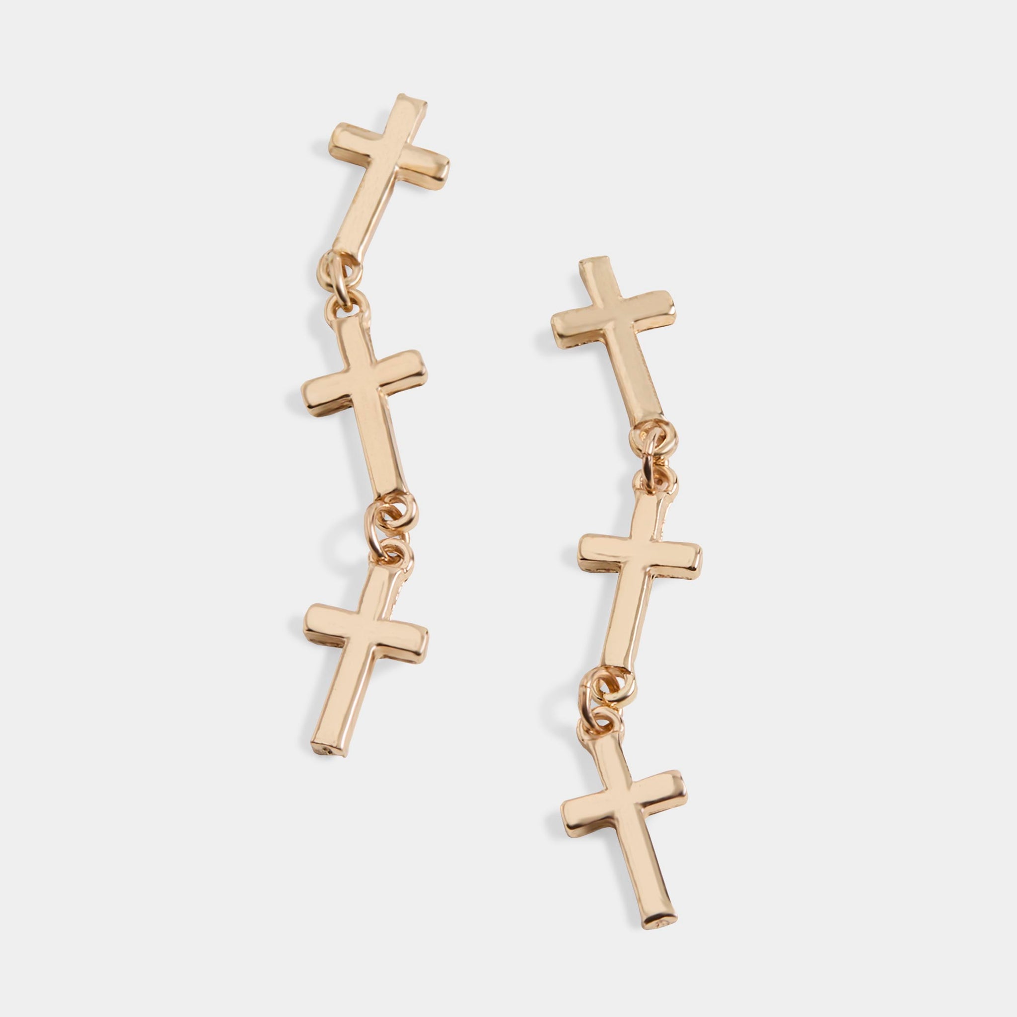 Triple Cross Dangle Earrings
