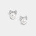 Bow Pearl Stud Earrings