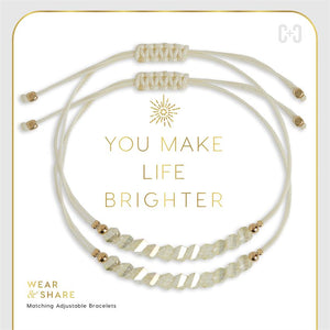 Wear + Share Bracelet Set - You Make Life Brighter - Cream
