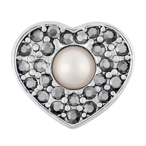 Pearly & Hematite Heart - Silver