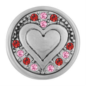 Red & Pink Confetti Heart - Silver