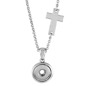 Petite Sideways Cross Necklace - Silver