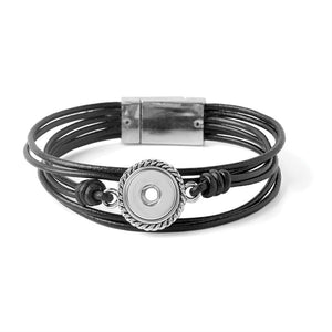 Mini Black 6 Strand Magnetic Bracelet - Black