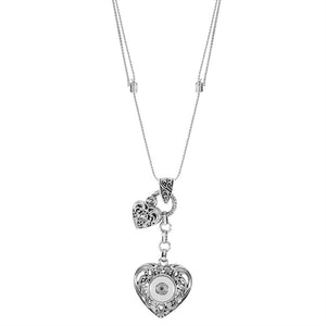 Sweet Cascading Hearts Necklace - Silver