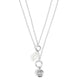 Two Layer Pearl Drop Necklace - Silver