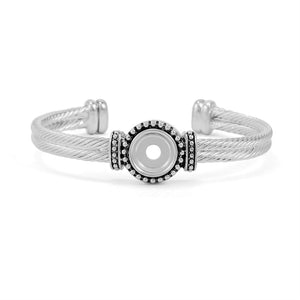 Double Rope Bangle - Silver