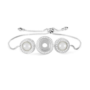 Adjustable Pearl Bracelet - Silver