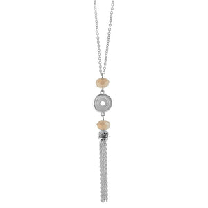 Tassel + Mixed Facet Necklace - Silver