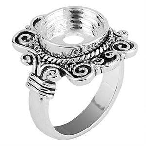Rectangle Scroll Ring - Silver