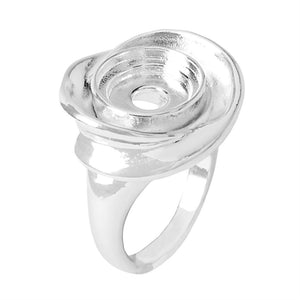 Dimensional Flower Ring - Silver