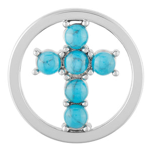 Turquoise Cross - Silver