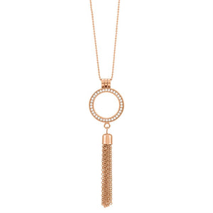 Rose Gold Tassel Necklace - Rose Gold