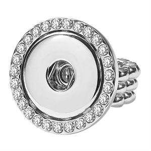 Stretch Snap Bling Ring - Silver