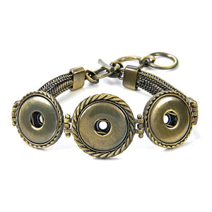 Antique Brass 3-Snap Multi Chain Bracelet - Final Sale - AB