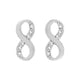Silver Infinity Sign with Clear Stones Earrings - Silver
