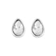 Silver Clear Tear Drop Earrings - Silver