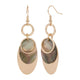 Gold Overlay with Abalone Dangle Earrings - Gold