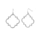 Silver Geo Outline Dangle Earrings - Matte Silver