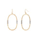 Gold Oval with Wire Wrap Earrings - Antique Gold