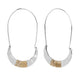 Wire Half Moon Hook Dangle Earrings - Silver