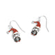 Gnome Dangle Earrings - Red/Black Check - Red