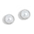 Silver Rope Pearl Stud Earrings - Silver