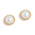 Gold Rope Pearl Stud Earrings