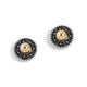 Silver Stones with Gold Center Stud Earrings - Mixed