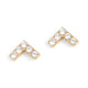 Gold Fashion Arrow with Stones Stud Earrings - Gold