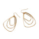 Triple Gold Teardrop Dangle Earrings - Gold