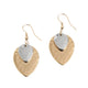 Mixed Metal Pointed Oval Drop Dangle Earrings - Mixed