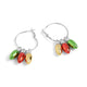 Christmas Bulbs Hoop Earrings - Multi - Red/Green/Gold