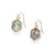Abalone Hexagon with Gold Trim Earrings - Abalone/Gold