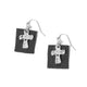 Cross with Leather Earrings - Brown
