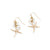 Pearl Dangle with Starfish Earrings - Gold