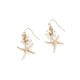 Pearl Dangle with Starfish Earrings - Gold