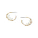 Small Gold Hoop with Pearls and Wire Wrapping Earrings - Gold