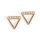 Gold Triangle with Stones Earrings - Gold
