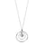 Silver Double Circle with Stone Necklace - Silver