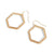 Textured Hexagon Earrings - Gold